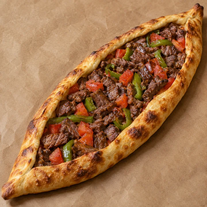Иллюстрация блюда Пиде с мясом